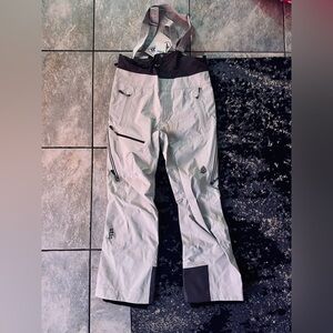 Stio Gortex Gray and Black Dermizax Bib Pants